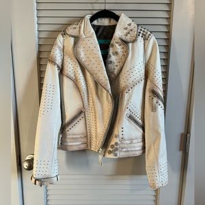 Corral Ivory Studded Leather Jacket